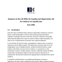 Response to the UK Office for Equality and Opportunity call for evidence on equality law