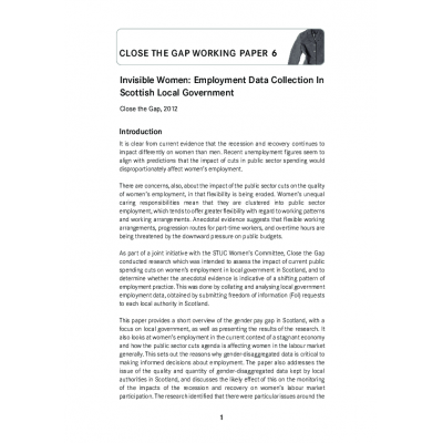 CTG Working Paper 6: Invisible women, employment data collection in Scottish local government